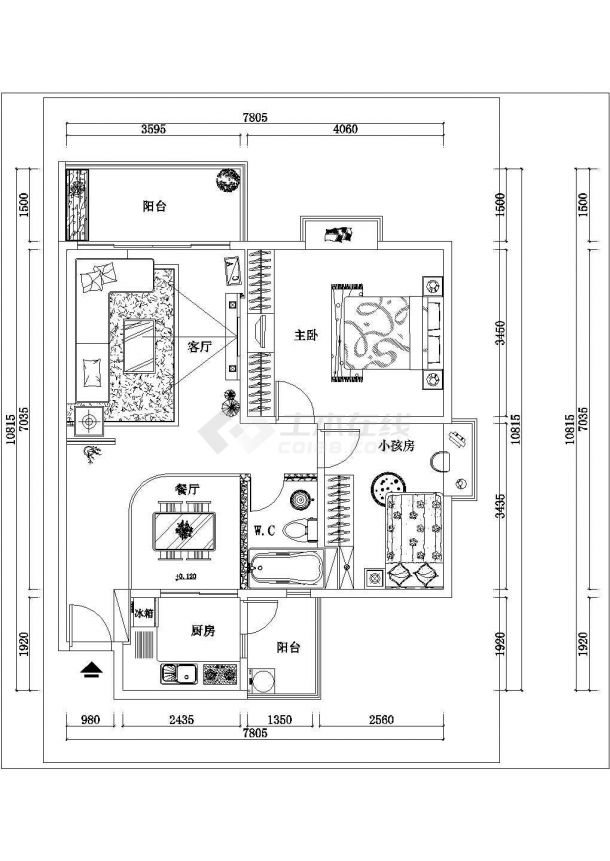某地区家装设计方案总CAD设计图纸-图二