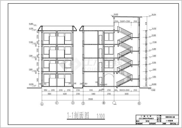 某多层框架结构医院建筑设计施工图-图二