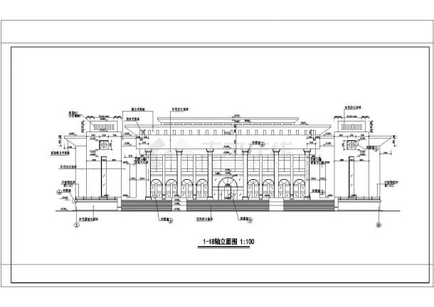 某地两层框架结构剧院建筑设计施工图-图二