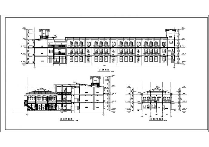 某地三层框架结构幼儿园建筑设计方案图_图1