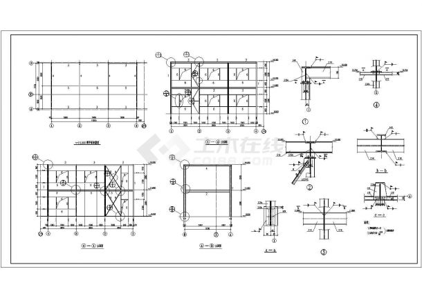 某地标准二层钢结构房屋结构设计施工图-图二