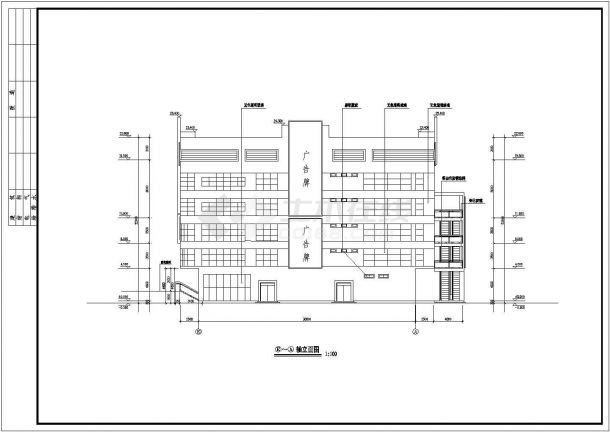 某地四层框架结构商业综合楼建筑方案图-图一