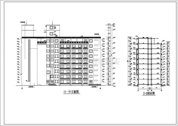 某地九层框架结构办公楼建筑设计方案图-图二