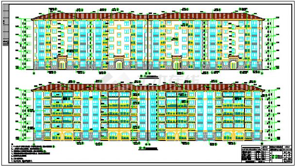 【南昌】某地6层异形框架结构住宅楼建筑设计施工图-图一