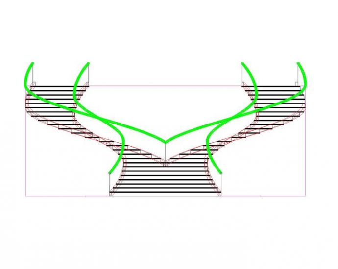 双心型旋转楼梯－autoCAD三维立体图_图1