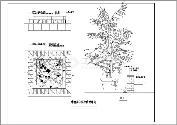 某地区室内商业步行街装修工程CAD设计图纸-图二