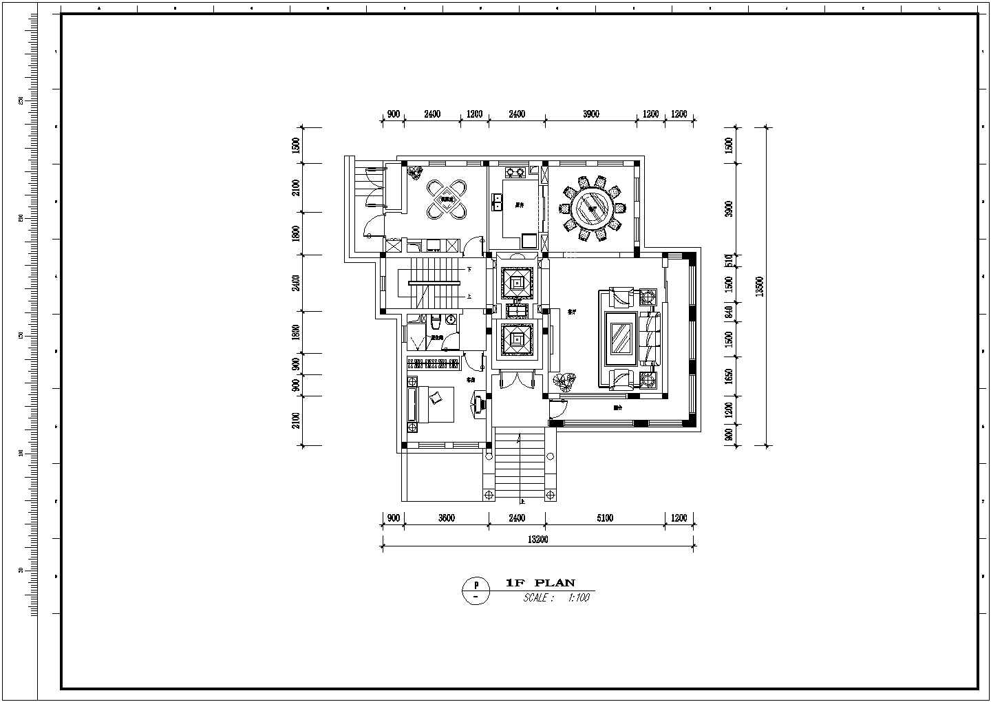 某地区高档别墅装修CAD设计图纸