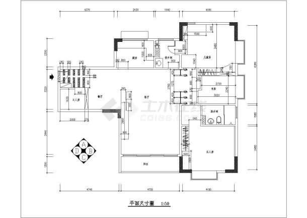 某地区样板房装饰施工CAD设计图纸-图二