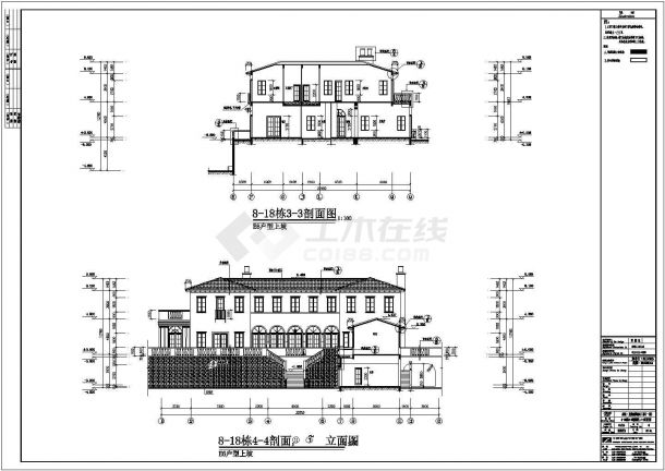 某地欧式风格别墅楼建筑方案设计图-图一