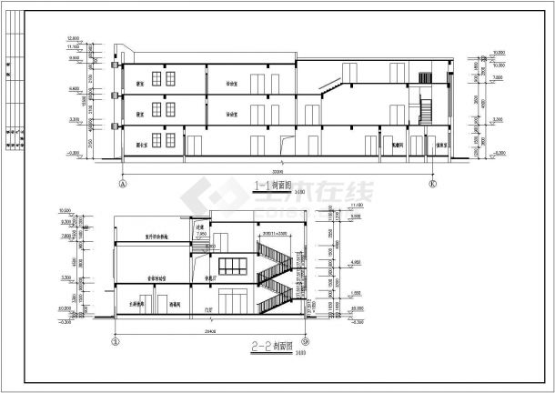 【长沙】某三层幼儿园建筑设计施工图-图二