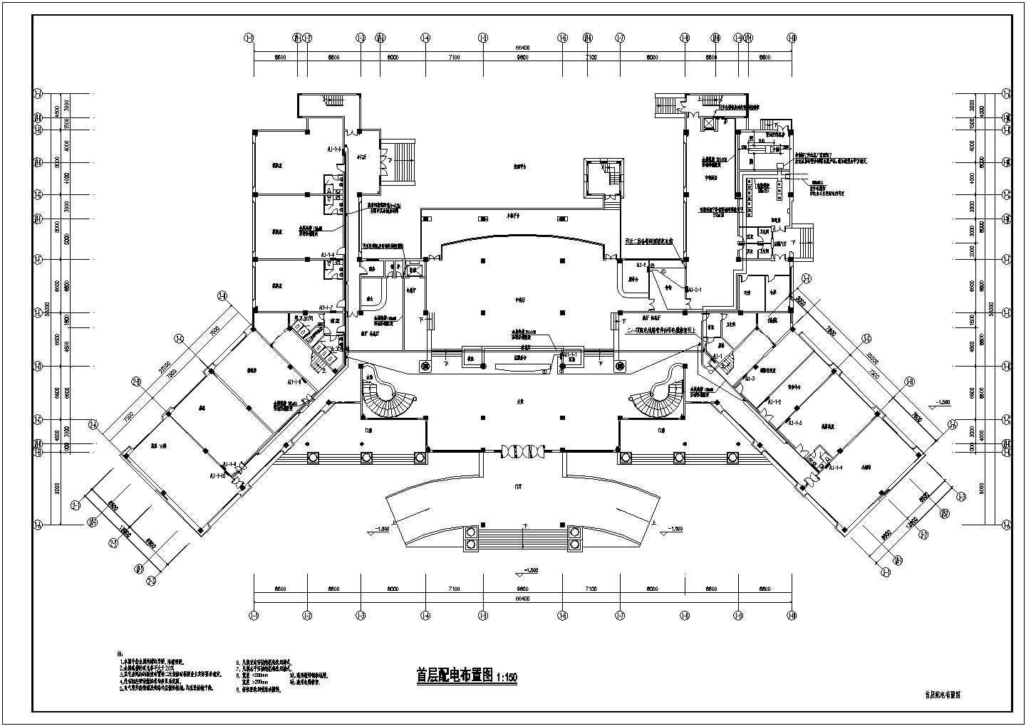 某地区娱乐会所电气设计施工CAD图