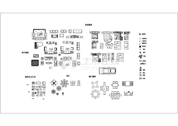 某地区设计cad家具平面素材图块-图二