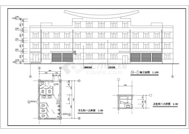 陕西省某城市四层钢铁办公楼设计图-图二
