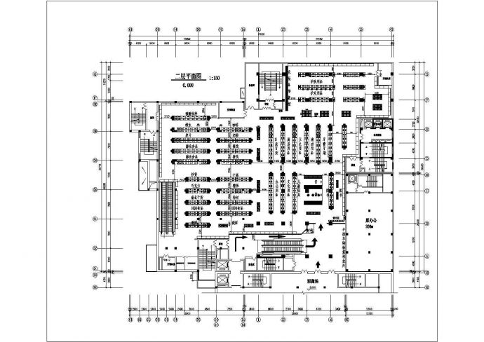 福建省某城市二层超市CAD平面建筑图_图1