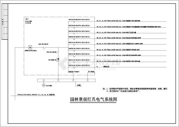 某大广场灯具电气施工CAD平面图纸-图二