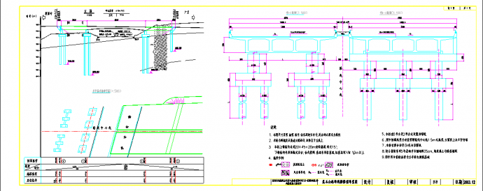 某地区公路跨线桥梁设计施工图纸_图1