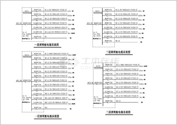 某地区中学教学楼电气CAD设计图纸-图一