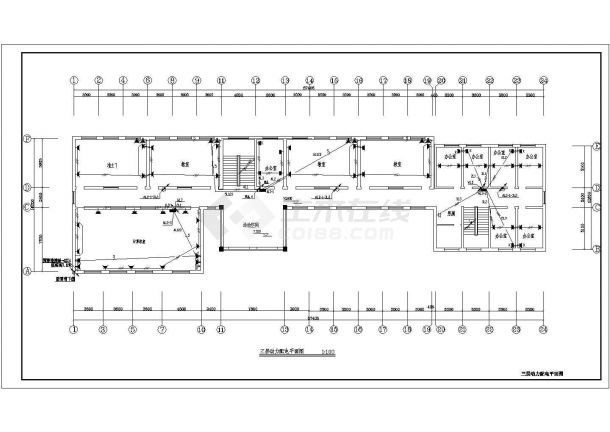 某地区教学楼动力电气CAD设计图纸-图二