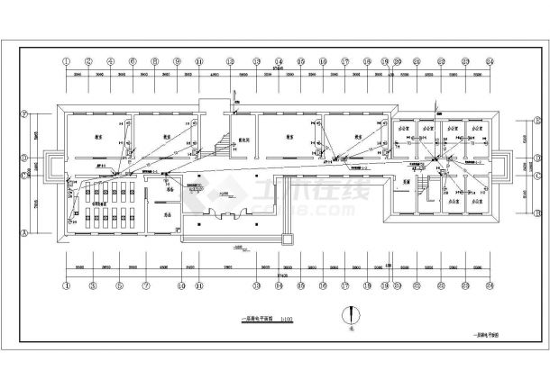 某地区教学楼弱电电气CAD设计图纸-图一