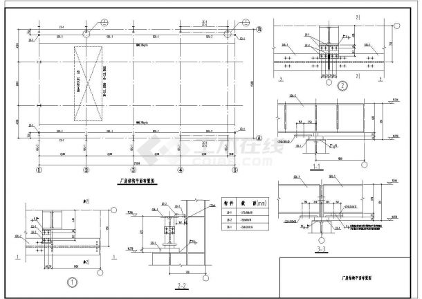 某地单层钢结构厂房结构设计施工图-图一