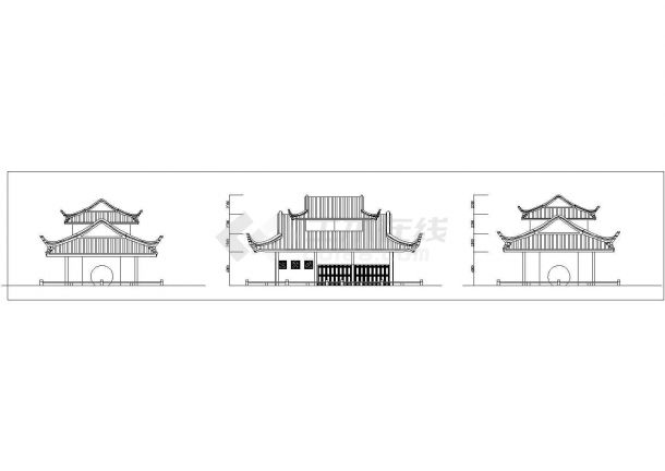 古建筑设计施工平立剖面图（共9张）-图一