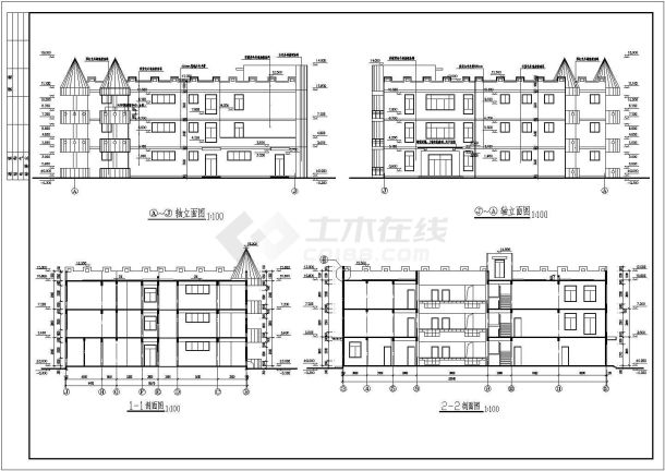 某镇三层框架结构幼儿园建筑设计施工图-图一