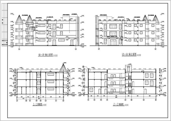某镇三层框架结构幼儿园建筑设计施工图_图1