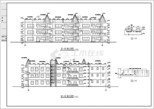 某镇三层框架结构幼儿园建筑设计施工图-图二