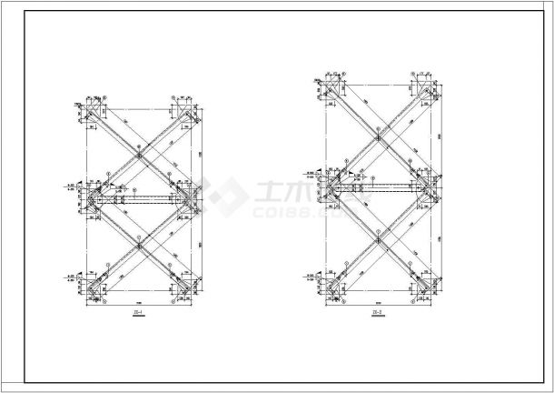 亚龙集团观光电梯钢结构井道结构设计施工图-图一