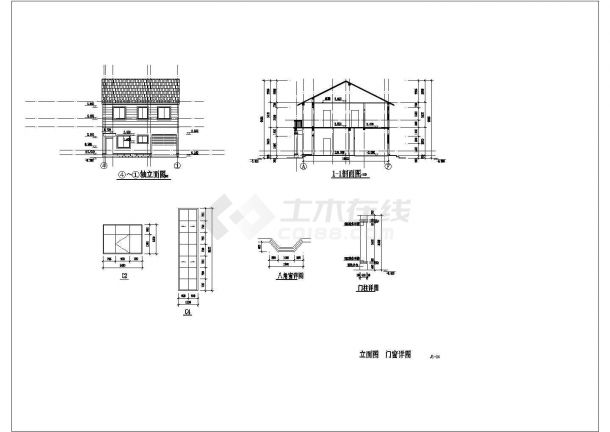 某地区101平方米别墅建筑设计结构图-图二