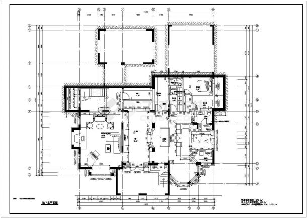 二层708平方米别墅建筑施工方案图-图二