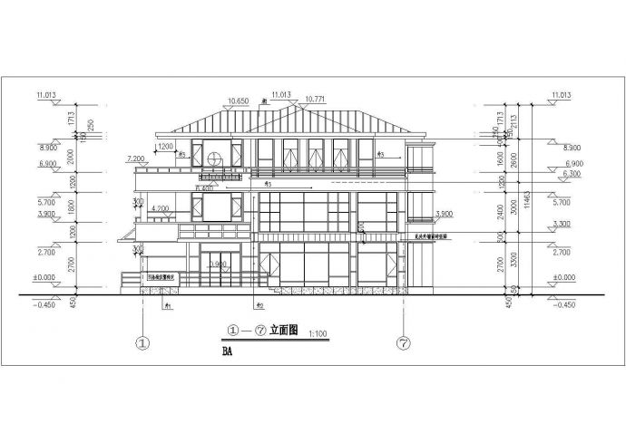 三层经典别墅住宅样板房建筑设计图_图1