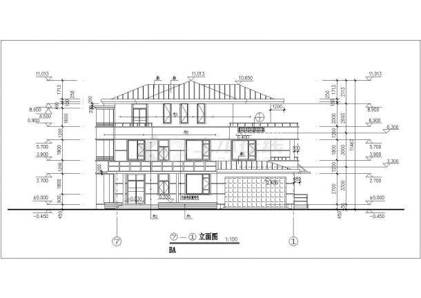 三层经典别墅住宅样板房建筑设计图-图二