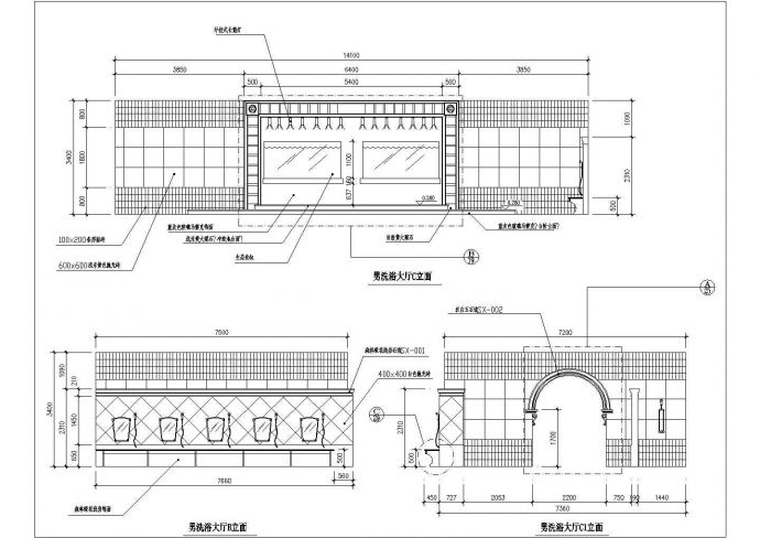 某地区某洗浴中心装饰CAD设计图纸_图1
