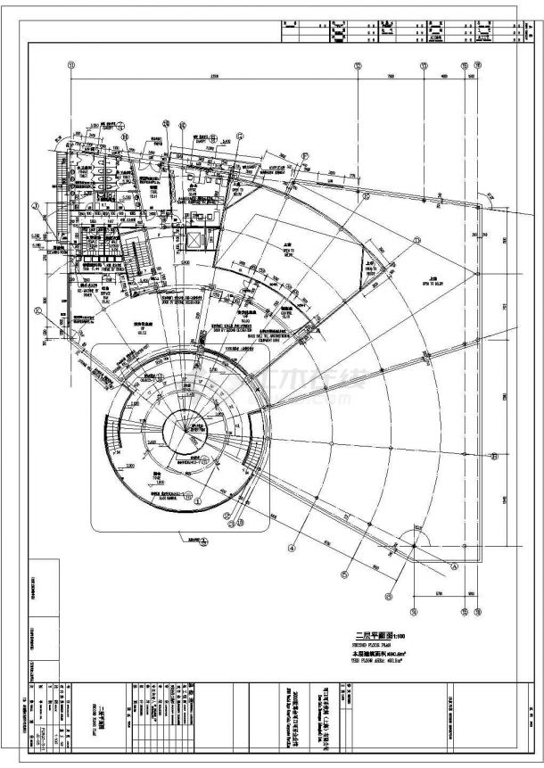 某地区某培训机构建筑CAD设计图纸-图二