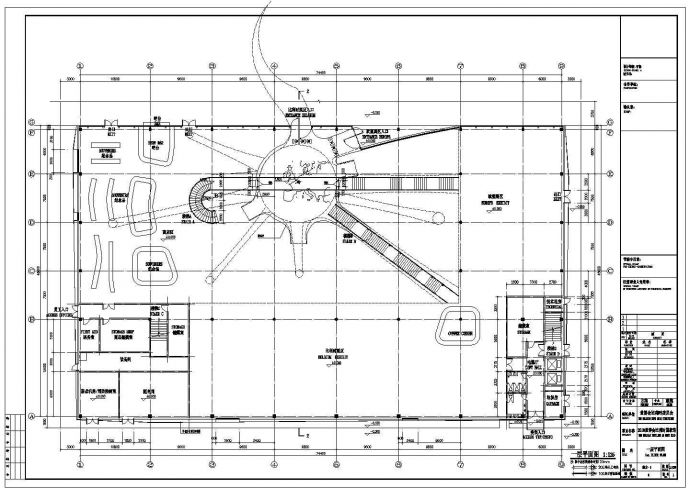 某地区博物馆建筑平面CAD设计图纸_图1