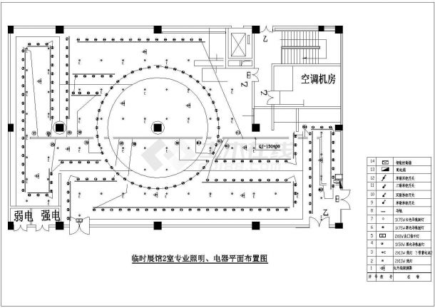 某地区博物馆建筑平面全CAD设计图纸-图二