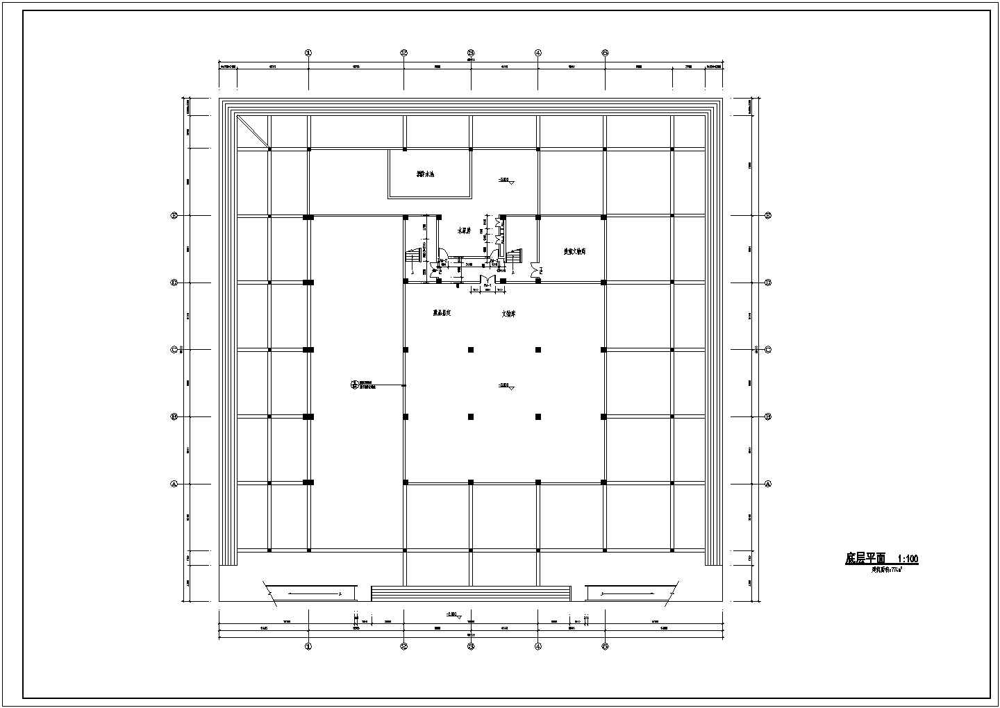 某地区三层博物馆建筑设计CAD设计图纸