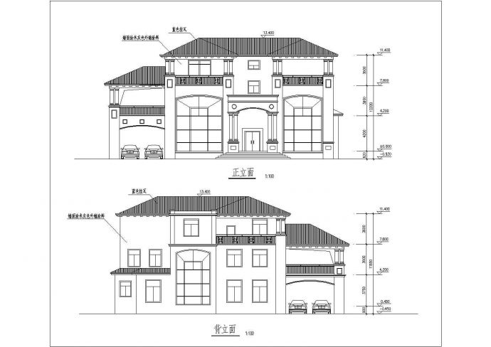 三层734平方米户型别墅建筑施工图_图1