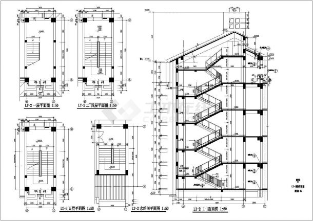 某地区教学楼建筑设计规划施工楼梯详图-图二