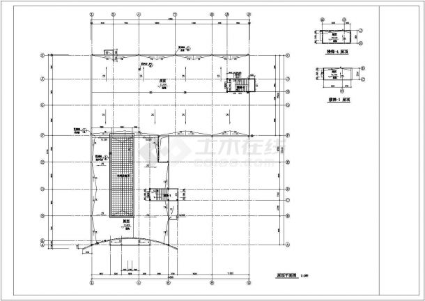 某地区文化娱乐建筑施工设计CAD图-图二