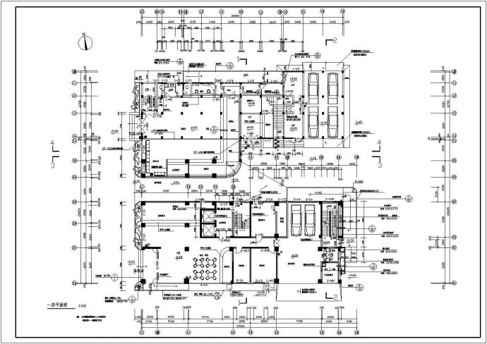 某地区三星级宾馆全套建筑施工CAD图_图1