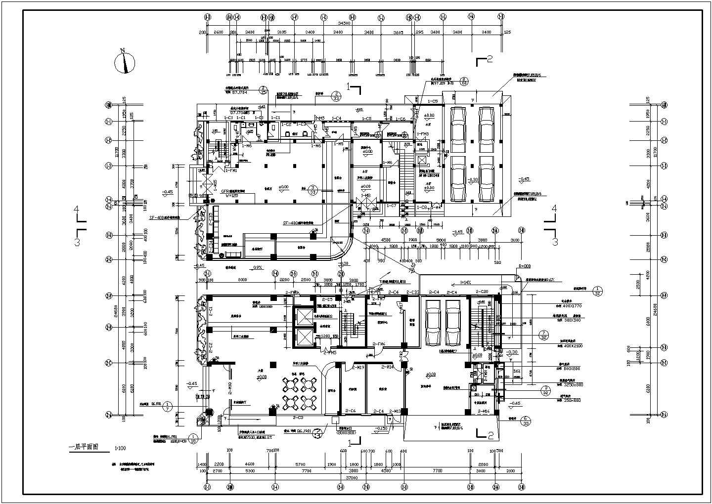 某地区三星级宾馆全套建筑施工CAD图