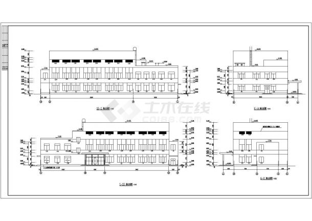 三层工业厂区饭堂施工建筑设计图纸-图二