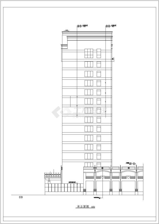 某市中心医院综合楼施工详细建筑设计图-图二