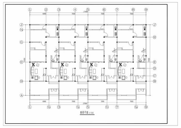 某二层7x13.6米别墅建筑详细设计图_图1