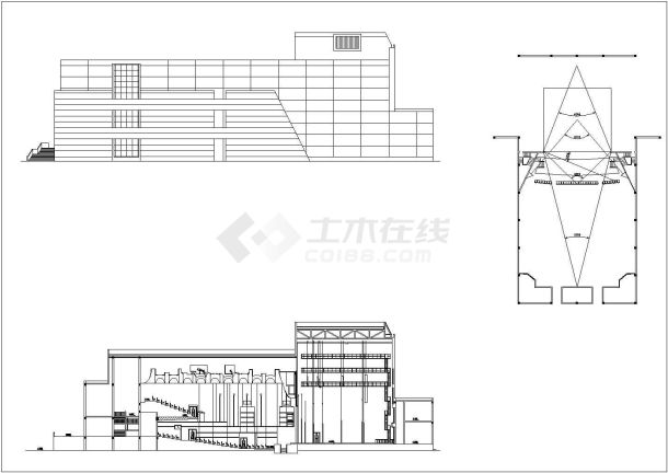 某地区影剧院建筑施工图纸（共5张）-图一