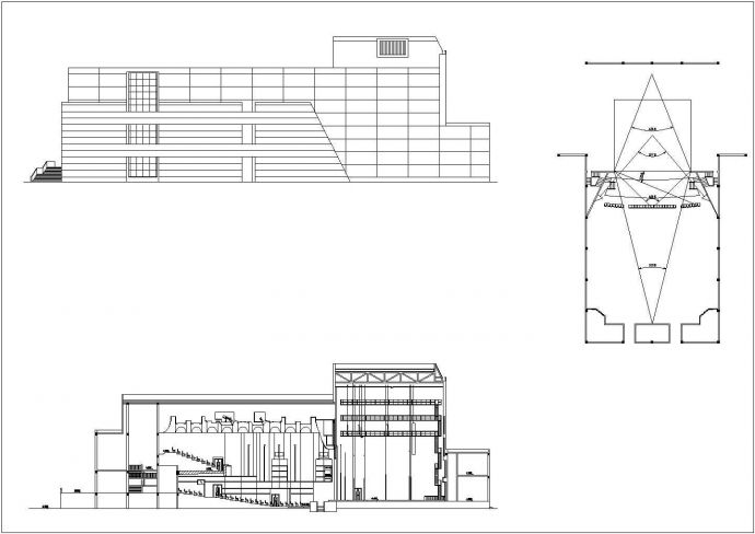 某地区影剧院建筑施工图纸（共5张）_图1
