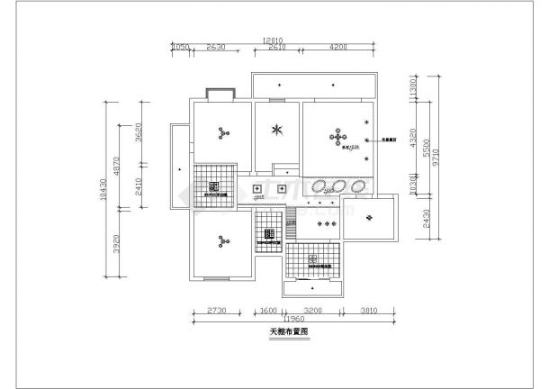 130平米室内家装设计cad方案施工图布置图-图二