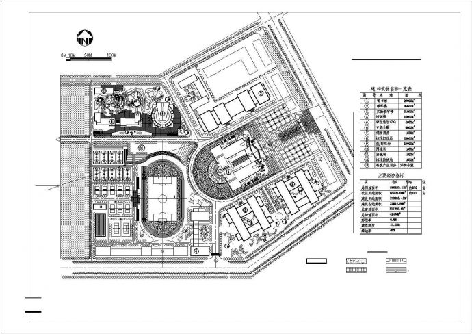 某大学建筑CAD总体规划方案图纸_图1
